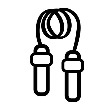 Basit simge, atlama veya atlama halatı beyazda izole