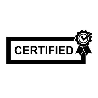 Vektör Basit Siyah ve Beyaz Simgesi, Onaylandı