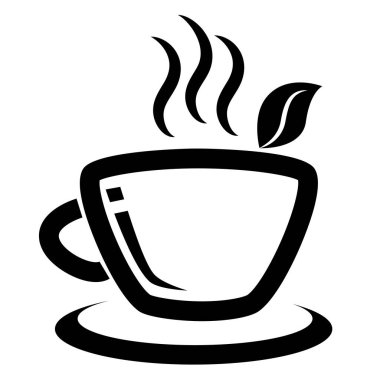 Icon, beyaz üzerine izole edilmiş bir fincan sıcak bitkisel içecek.