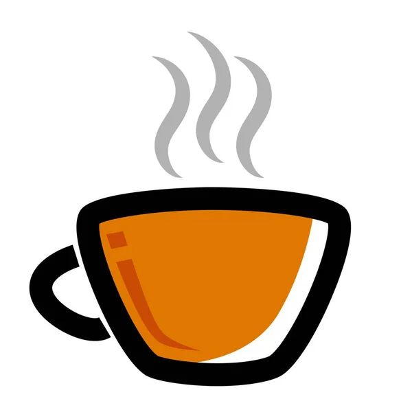 Icono Una Taza Bebida Caliente Aislada Blanco — Vector de stock