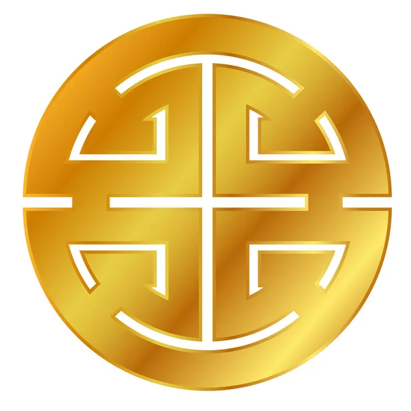 Векторная Простая Икона Золотой Китайский Символ Процветания — стоковый вектор