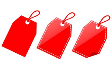 Simge biçimi Kırmızı Dikdörtgen Boş Etiket 