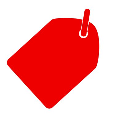 Basit Simge Kırmızı Dikdörtgen Boş Etiket