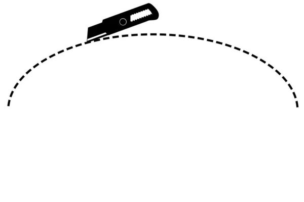 Векторный Вырез Резаком Половина Овального Кабинета — стоковый вектор