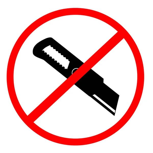 Verboden Teken Niet Knippen Met Snijder Geïsoleerd Wit — Stockvector