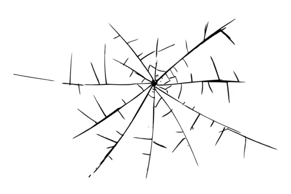 Enkel Vektor Hand Rita Skiss Krossat Glas — Stock vektor