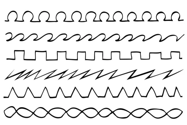 简单的矢量手绘草图无缝边界线 — 图库矢量图片