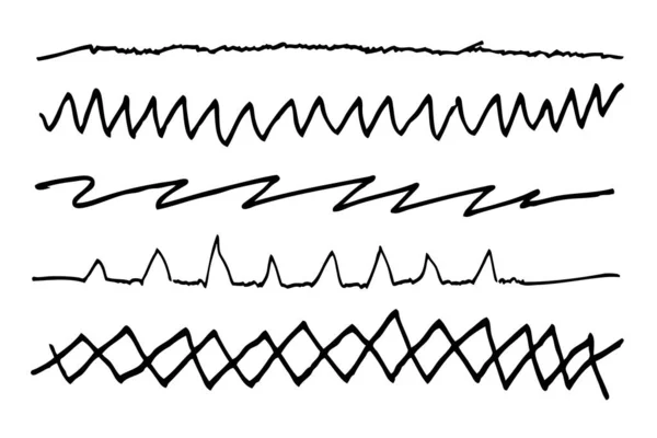 Línea Onda Espiral Afilada Vectores Simples Para Diseño Sus Elementos — Vector de stock