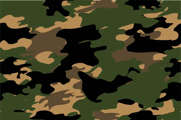 Enkel Vektor Armé Kamouflage Grön Dominant Sömlös Bakgrund — Stock vektor