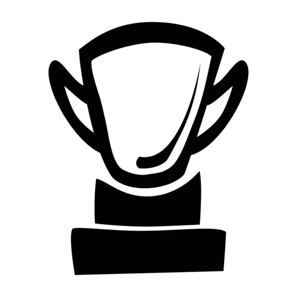 Simple Vector Doodle Hand Draw Sketch Trophy Isolated White — Stock Vector