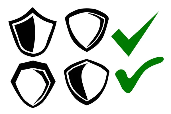 Icon Shield Oder Schutz Wahres Und Falsches Symbol Simple Vector — Stockvektor