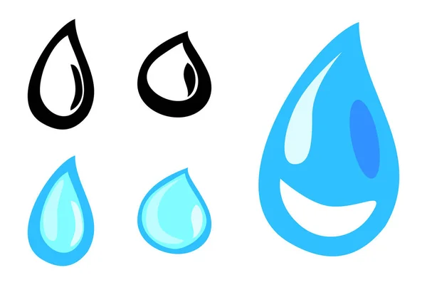 Doodle Water Drop Dew Einfache Vector Hand Draw Skizze Isoliert — Stockvektor