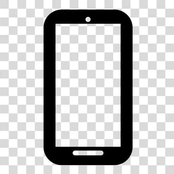 Esquema Vectores Ícono Silueta Smartphone Fondo Efecto Transparente — Vector de stock