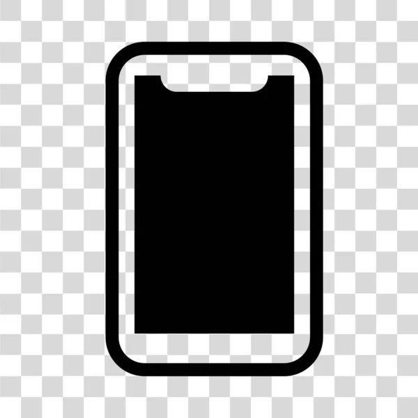 Aperçu Vectoriel Icône Silhouette Smartphone Arrière Plan Effet Transparent — Image vectorielle