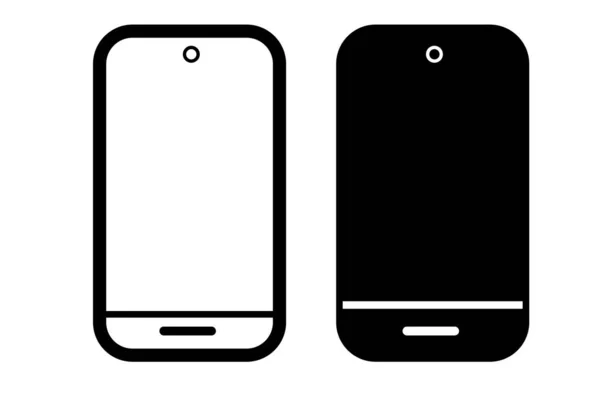 Esquema Simple Vectores Ícono Silueta Smartphone — Vector de stock