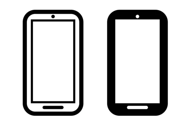 Esquema Simple Vectores Ícono Silueta Smartphone — Vector de stock