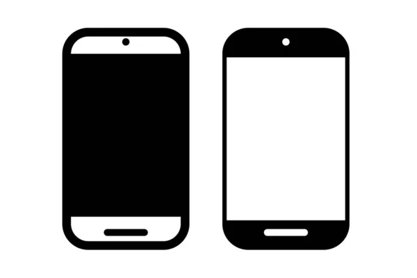 简单的2个矢量轮廓和轮廓图标 智能手机 — 图库矢量图片