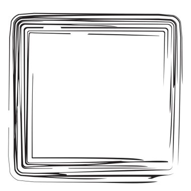 Vektör El, beyaz üzerinde izole edilmiş element tasarımınız için Çoklu Siyah Kalın İşaretten Sketch Square Frame çiz