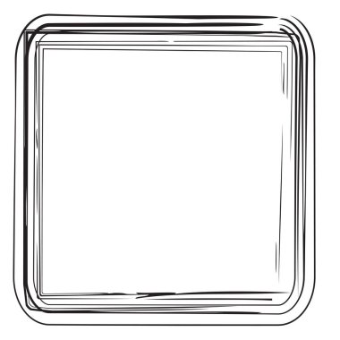 Vektör El, beyaz üzerinde izole edilmiş element tasarımınız için Çoklu Siyah Kalın İşaretten Sketch Square Frame çiz