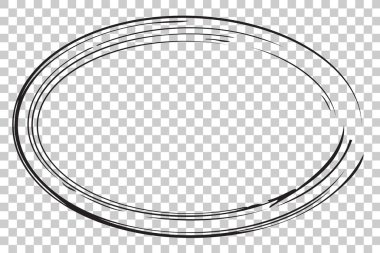 Vektör Elle Oval Çerçeve 'yi element tasarımınız için çoklu karaborsadan şeffaf efekt arka planında çiz