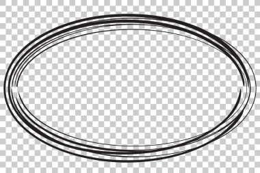 Vektör Elle Oval Çerçeve 'yi element tasarımınız için çoklu karaborsadan şeffaf efekt arka planında çiz