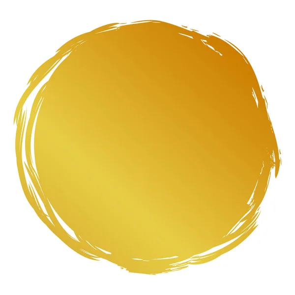 Vector Hand Draw Streak Sketch Golden Circle Frame Para Design — Vetor de Stock