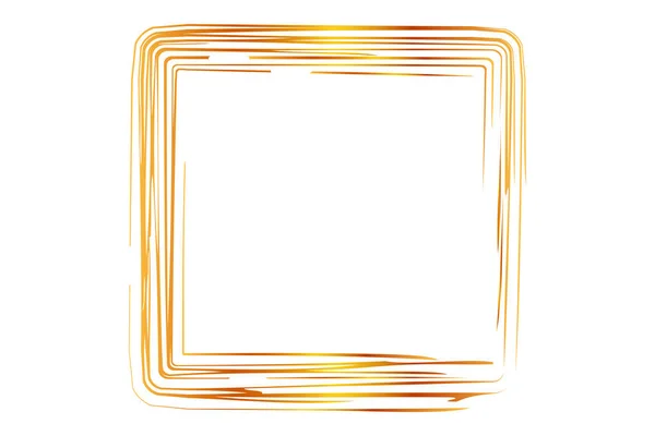 Вектор Рисуйте Квадрат Эскиза Множества Золотых Знаков Оформления Элементов Изолированных — стоковый вектор