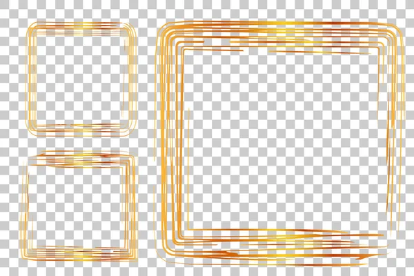 Vector Dessinez Main Cadre Carré Partir Plusieurs Marques Dorées Pour — Image vectorielle