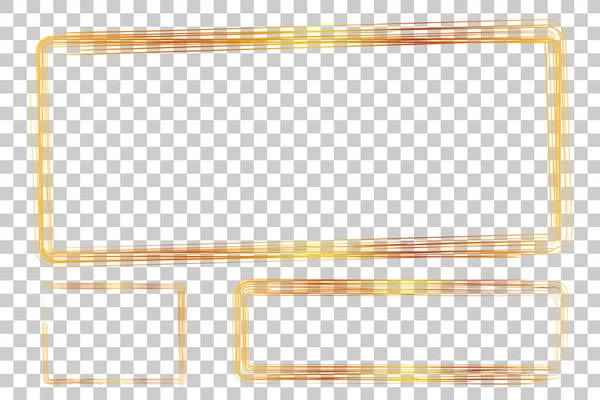 ベクトル3ハンドドロー透明効果の背景で 要素のデザインのための複数からスケッチゴールデン長方形フレーム — ストックベクタ