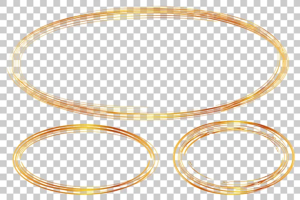 Vektor Hand Draw Skiss Golden Circle Ram Från Flera Svarta — Stock vektor