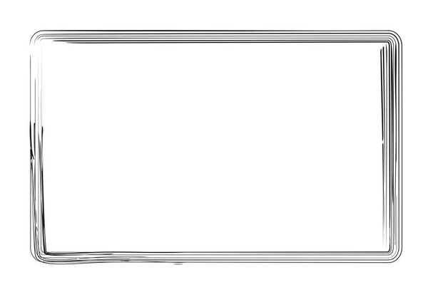 Vector hand Draw Sketch Rectangle Frame from Multiple Black thick mark for your element design, isolated on white