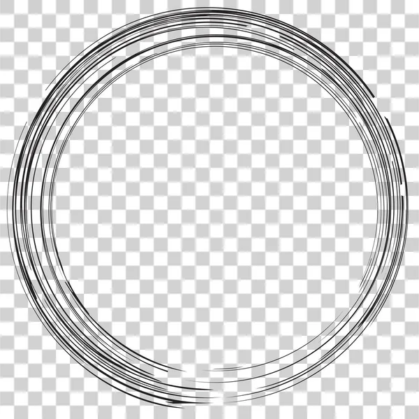 Vector Hand Draw Sketch Circle Frame Från Flera Svarta Thic — Stock vektor