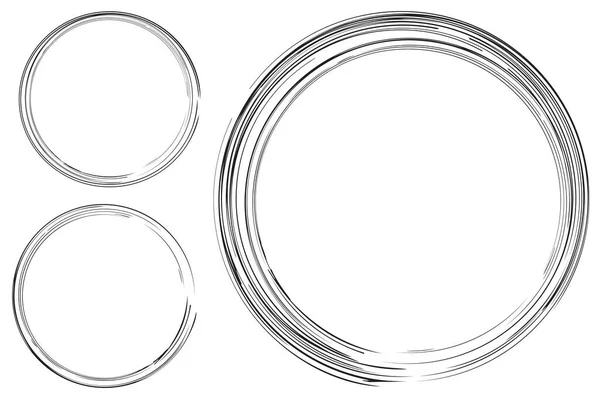 ベクトル3手描きスケッチサークルフレームから複数の黒の市場あなたの要素の設計のための 白に分離 — ストックベクタ