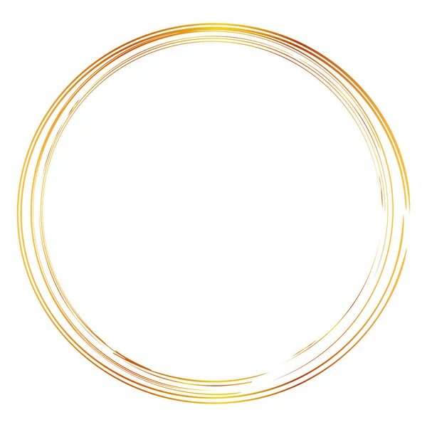 Vector Hand Draw Skiss Golden Circle Ram Från Flera Svarta Royaltyfria illustrationer