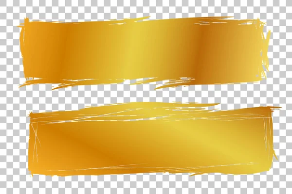 Element tasarımınız için Vektör 2 El Çizimi Serisi Altın Dikdörtgen Çerçeve, şeffaf Efekt Arkaplanı