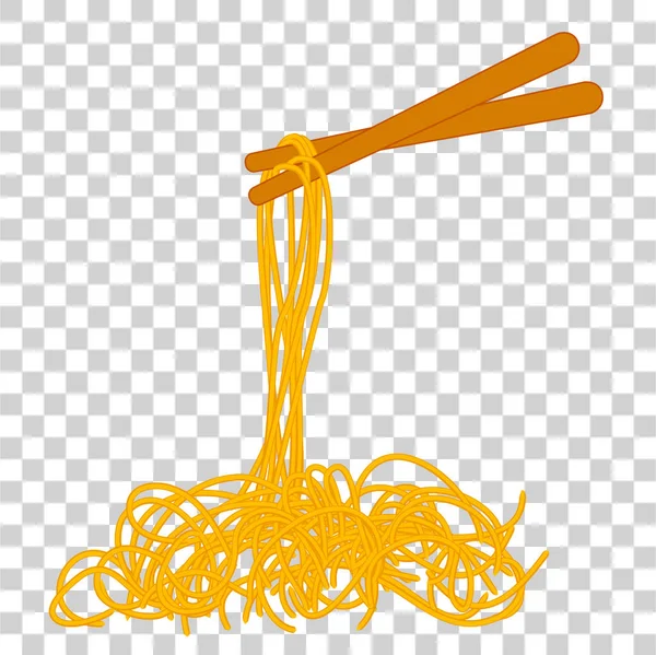 Vector Hand Draw Sketch Noodle Chopstick Transparent Effect Background - Stok Vektor