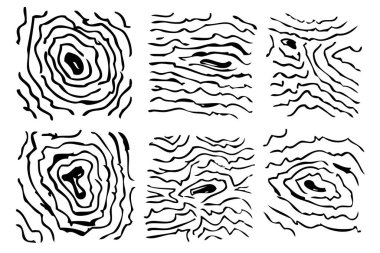 Basit Vektör Siyah ve Beyaz el çizimi, ahşap doku