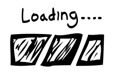 Vektör Basit El Çizim Yükleme veya İşlem Çubuğu 