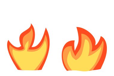 Basit Vektör Ateşi ya da yanıcı işaret, beyaz üzerine izole edilmiş.