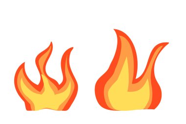 Basit Vektör Ateşi ya da yanıcı işaret, beyaz üzerine izole edilmiş.