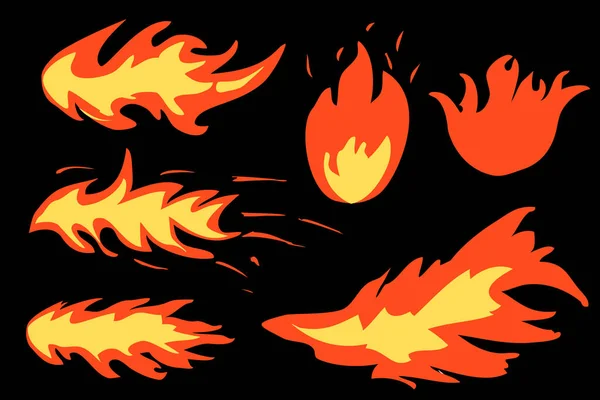 Simple Style Vector Feu Signe Inflammable Fond Noir — Image vectorielle