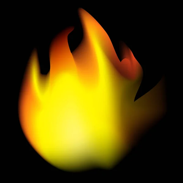 Vector Realistic Fire Bei Schwarzem Hintergrund — Stockvektor