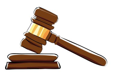 Beyaz Arkaplanda Basit Vektör Düz Rengi, Gavel