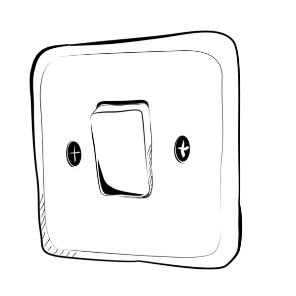 Sencillo Vector Doodle Mano Dibujar Bosquejo Apagado Interruptor Electricidad — Vector de stock