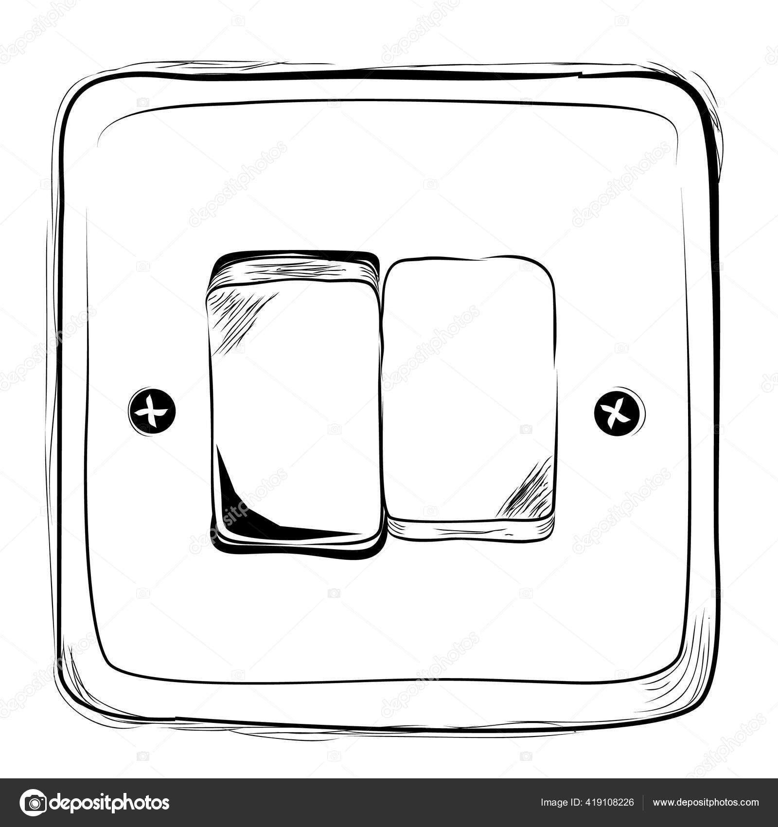 Vector Doodle Hand Draw Sketch on off Electricity Switch Stock Vector Image  & Art - Alamy