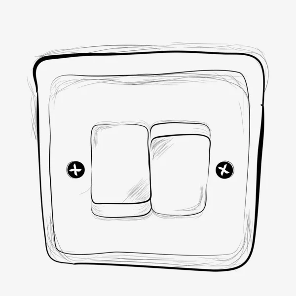 简单的矢量涂鸦手绘图关闭电源开关 — 图库矢量图片