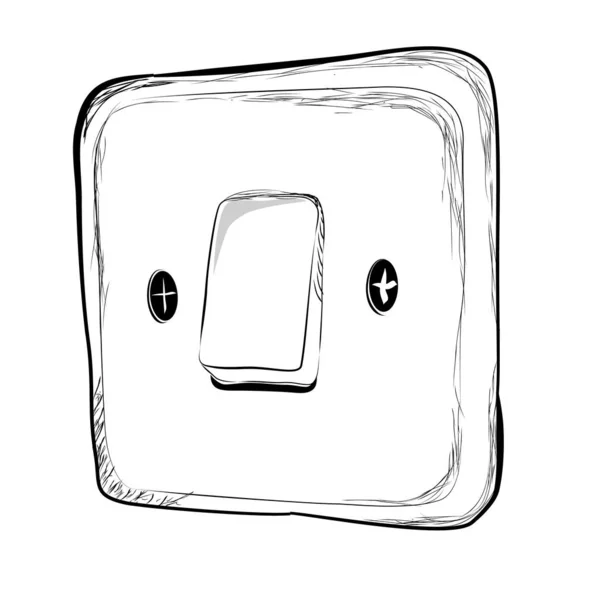Einfache Vector Doodle Hand Draw Skizze Auf Aus Elektrizitätsschalter — Stockvektor