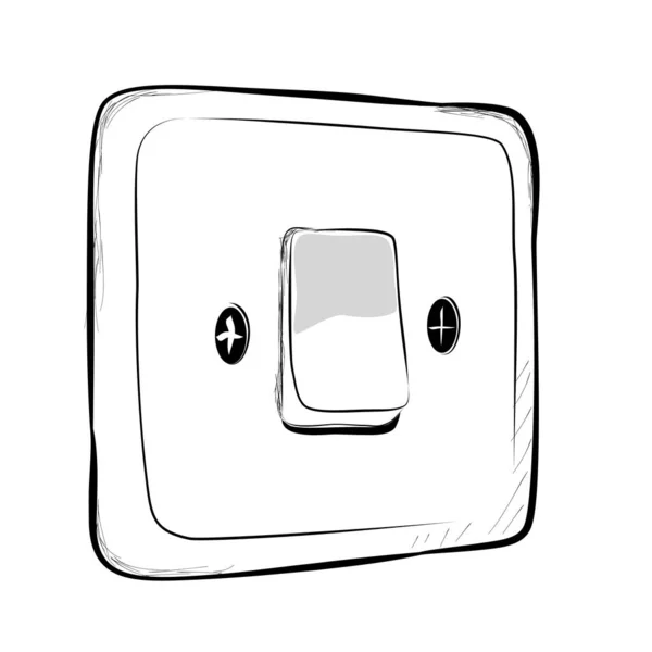 Einfache Vector Doodle Hand Draw Skizze Auf Aus Elektrizitätsschalter lizenzfreie Stockvektoren