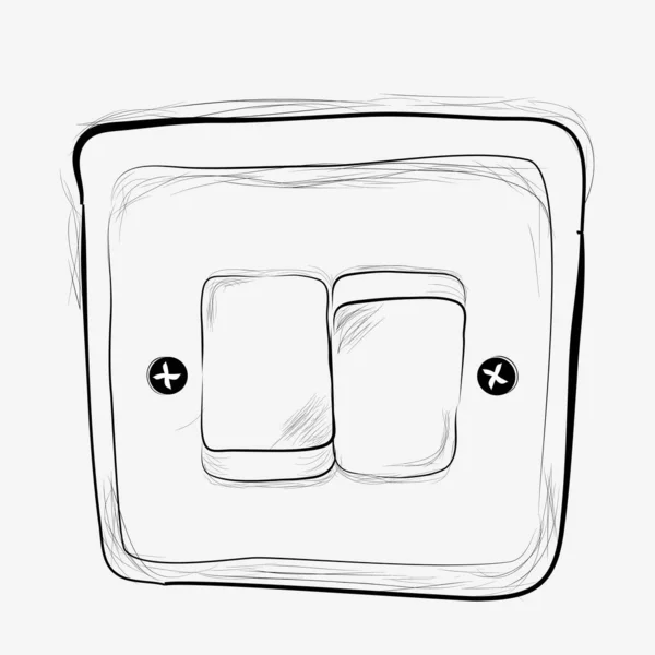 Sencillo Vector Doodle Mano Dibujar Bosquejo Apagado Interruptor Electricidad — Archivo Imágenes Vectoriales