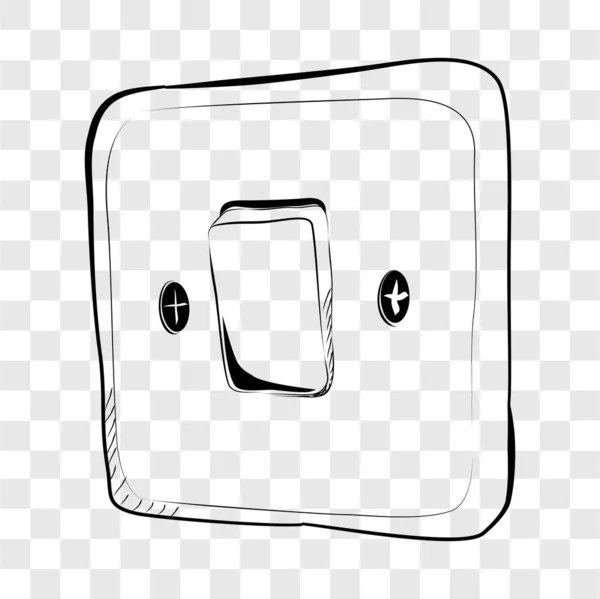 Simples Vector Doodle Hand Draw Sketch Electricity Switch Efeito Transparente —  Vetores de Stock